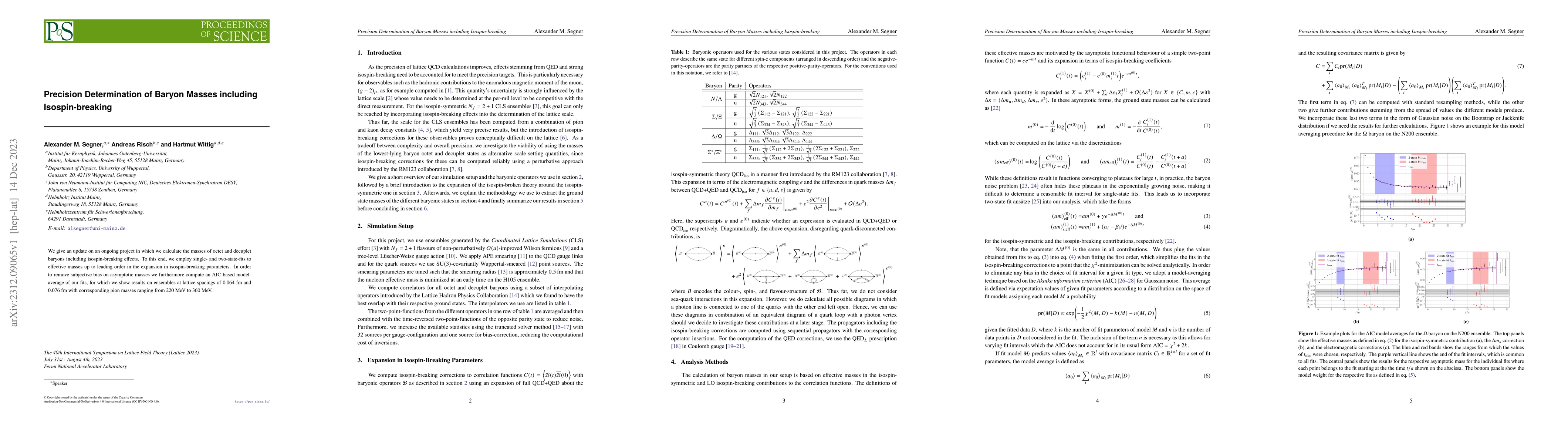 Thumbnail for Precision Determination of Baryon Masses including Isospin-breaking