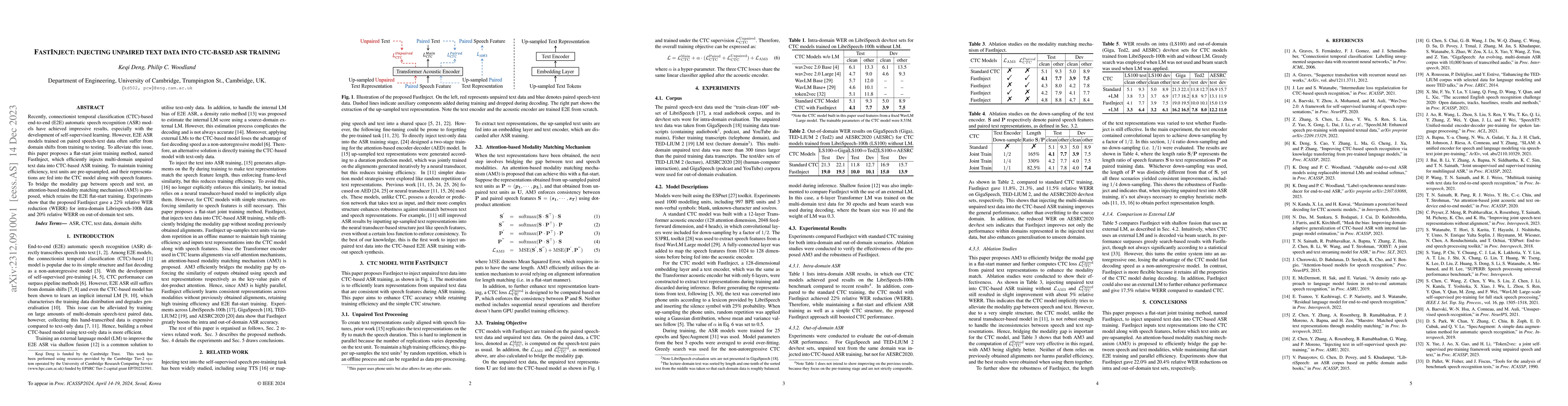 Thumbnail for FastInject: Injecting Unpaired Text Data into CTC-based ASR training