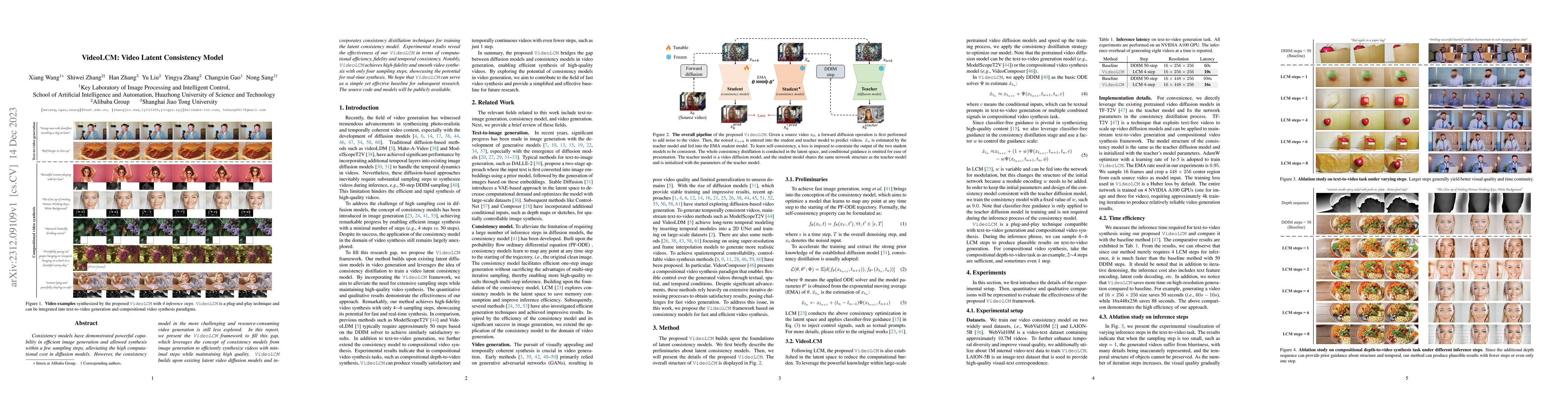Thumbnail for VideoLCM: Video Latent Consistency Model