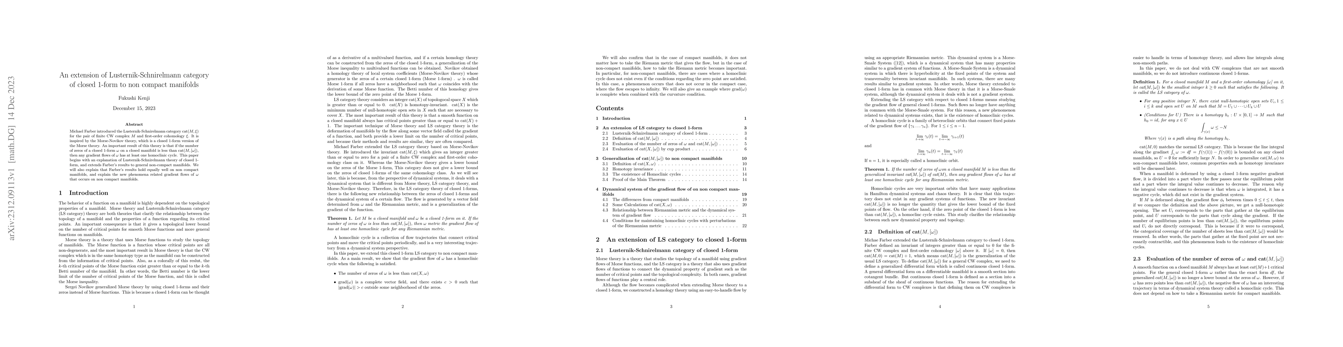 Thumbnail for An extension of Lusternik-Schnirelmann category of closed 1-form to non
  compact manifolds