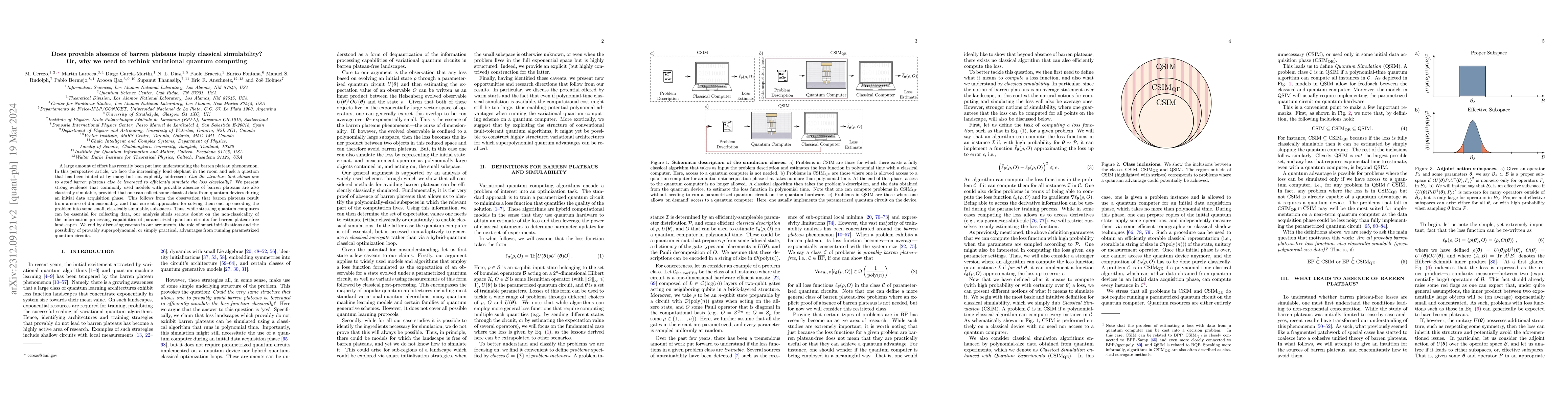 Thumbnail for Does provable absence of barren plateaus imply classical simulability?
  Or, why we need to rethink variational quantum computing