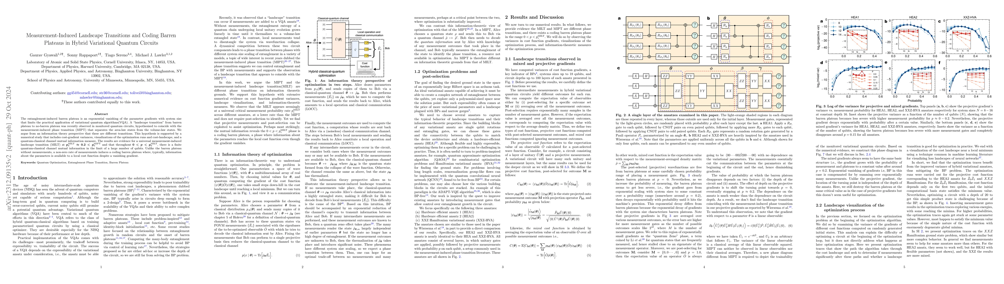 Thumbnail for Measurement-induced landscape transitions in hybrid variational quantum
  circuits