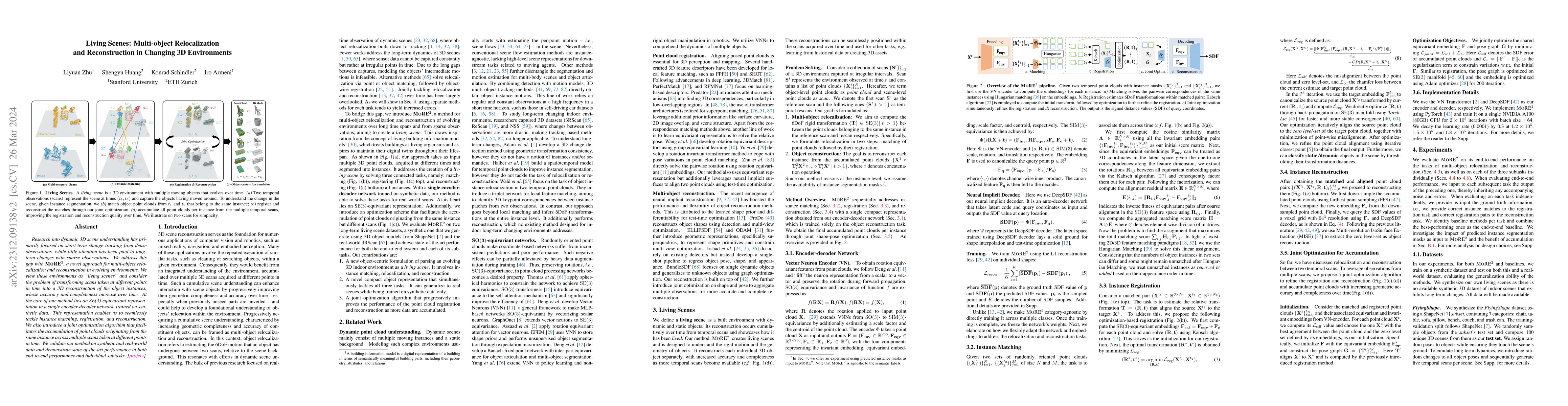 Thumbnail for Living Scenes: Multi-object Relocalization and Reconstruction in
  Changing 3D Environments