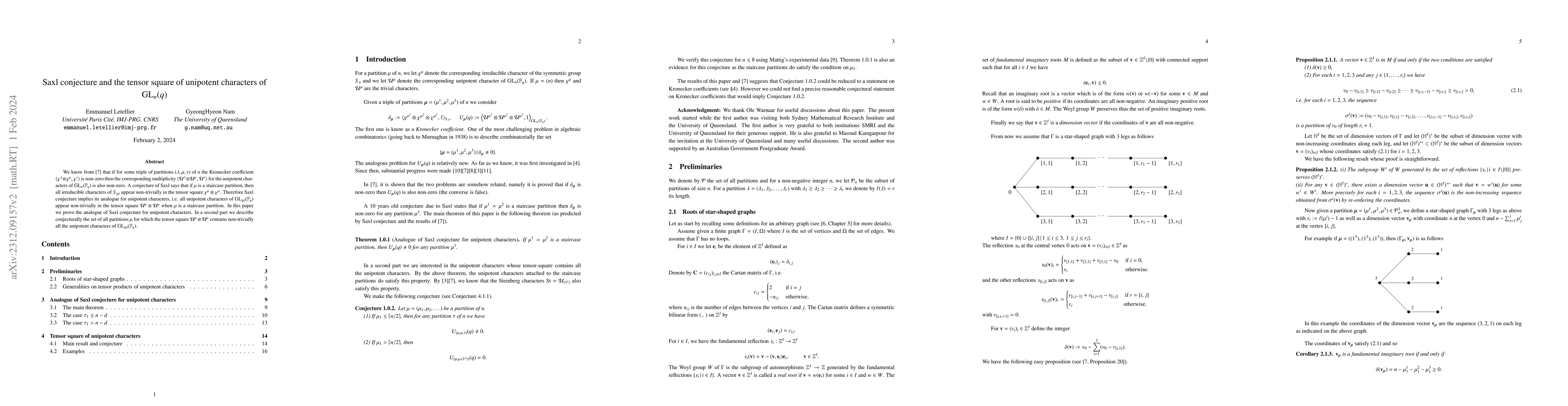 Thumbnail for Saxl conjecture and the tensor square of unipotent characters of GL(n,q)