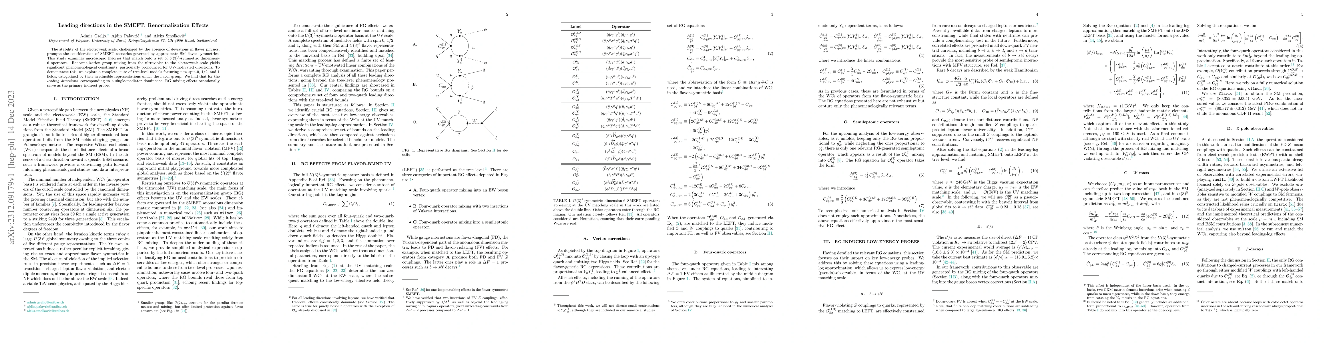 Thumbnail for Leading directions in the SMEFT: Renormalization Effects