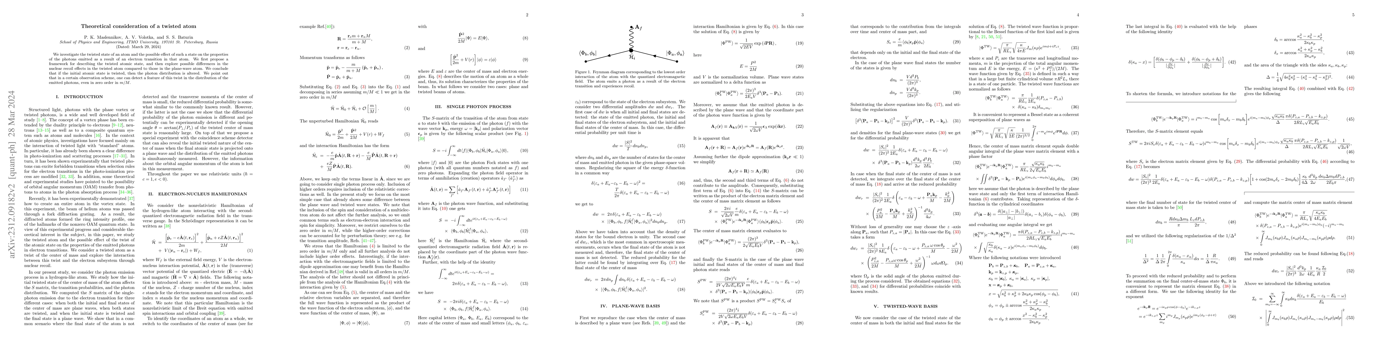 Thumbnail for Theoretical consideration of a twisted atom