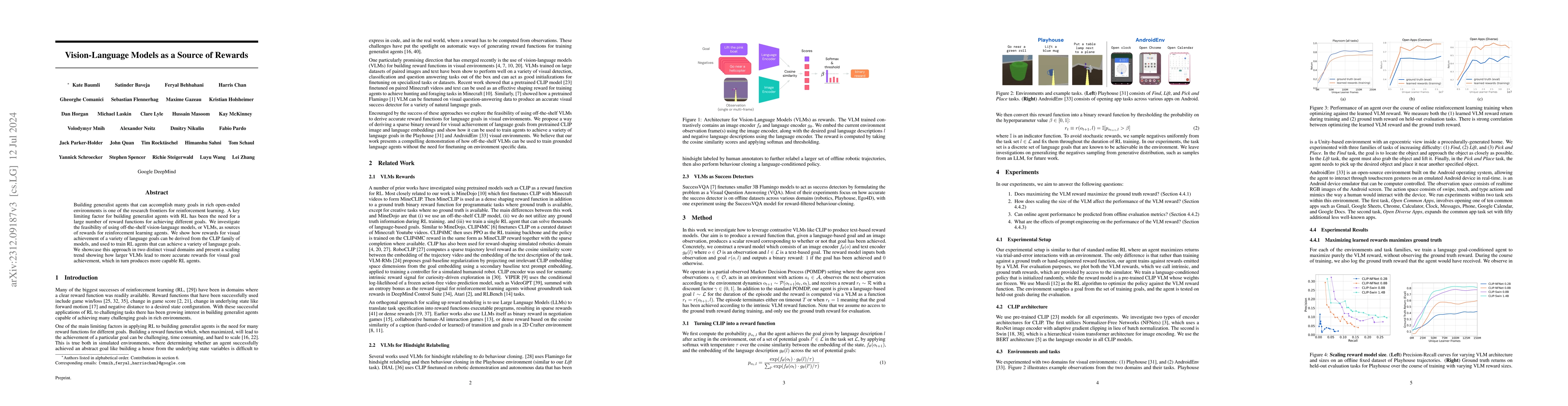 Thumbnail for Vision-Language Models as a Source of Rewards