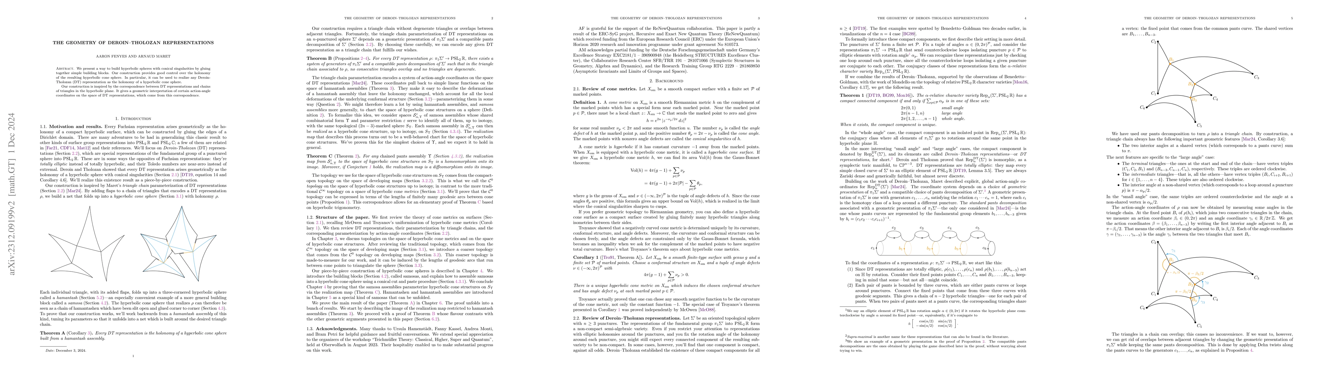 Thumbnail for The geometry of Deroin-Tholozan representations