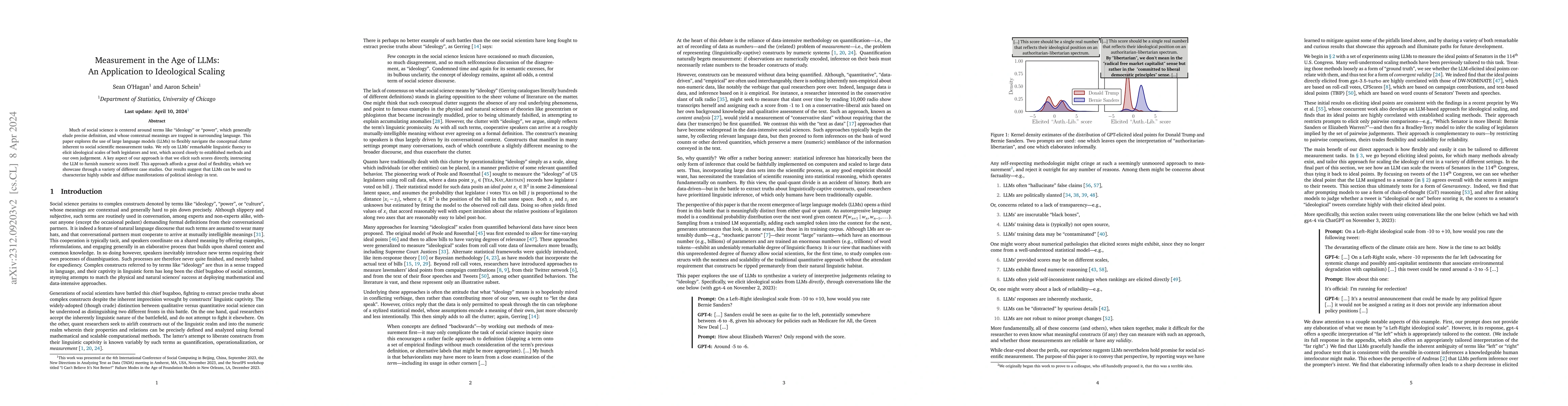 Thumbnail for Measurement in the Age of LLMs: An Application to Ideological Scaling