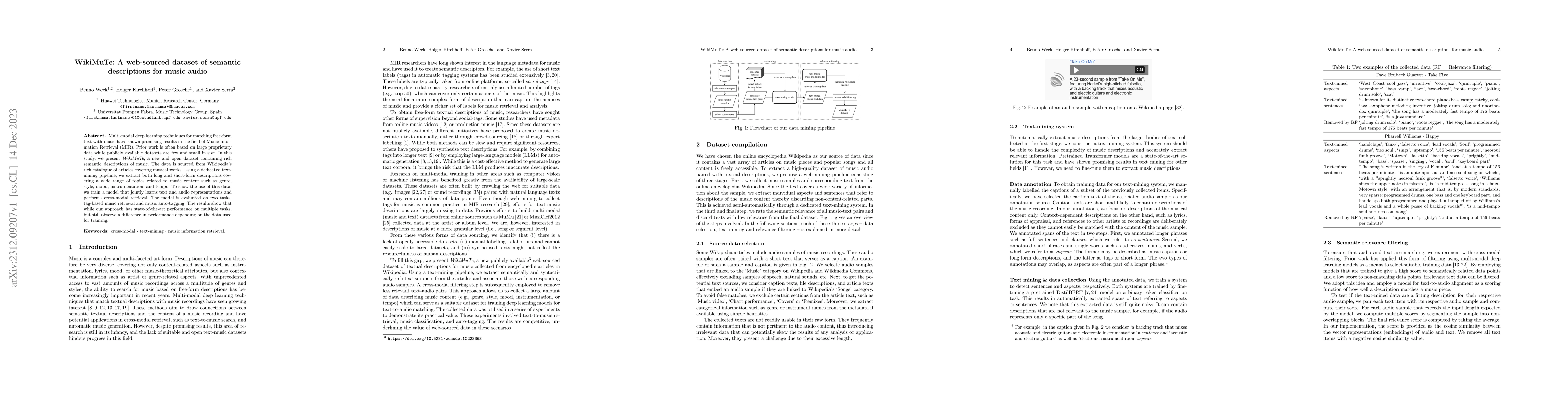 Thumbnail for WikiMuTe: A web-sourced dataset of semantic descriptions for music audio