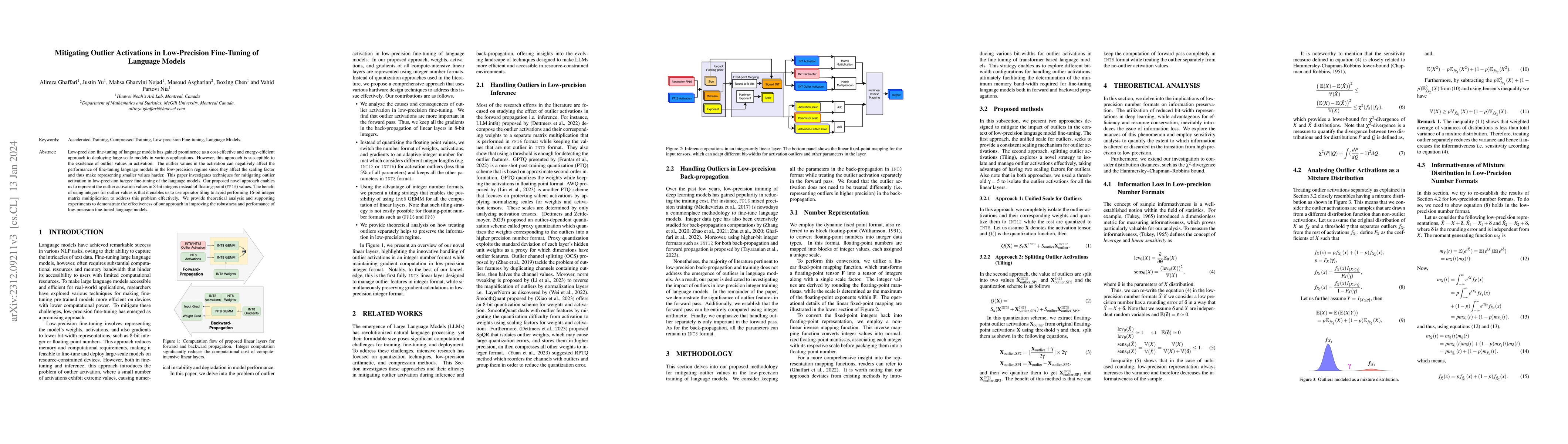 Thumbnail for Mitigating Outlier Activations in Low-Precision Fine-Tuning of Language
  Models
