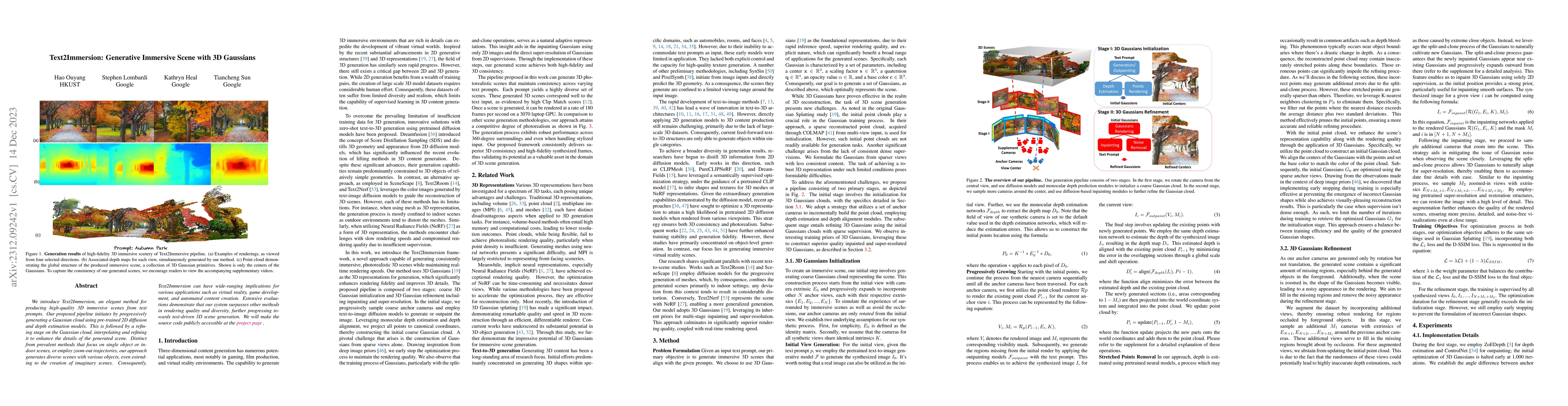 Thumbnail for Text2Immersion: Generative Immersive Scene with 3D Gaussians