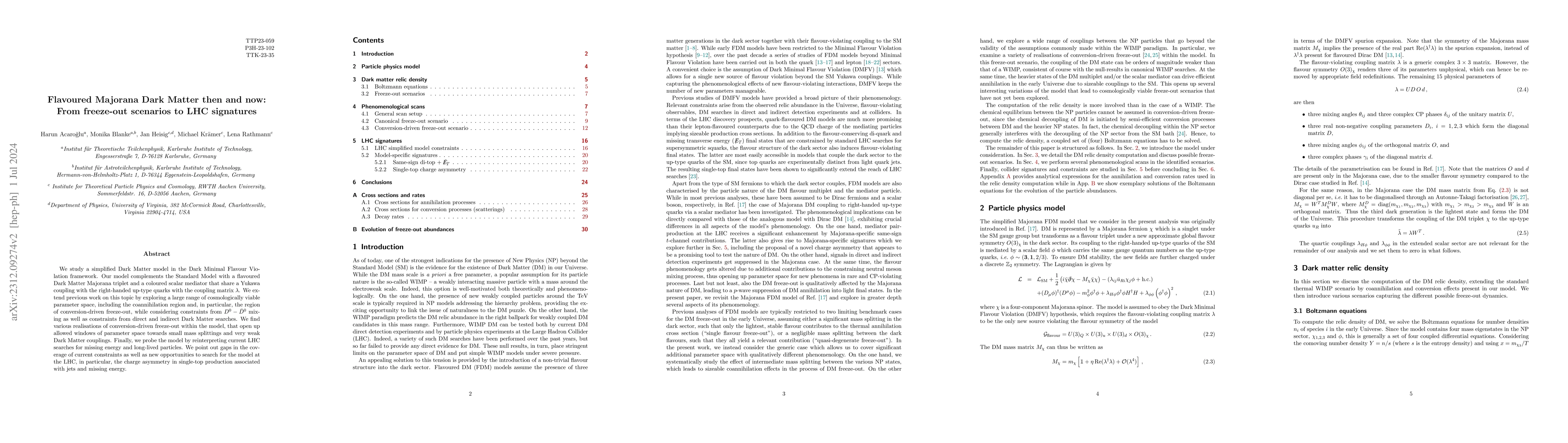 Thumbnail for Flavoured Majorana Dark Matter then and now: From freeze-out scenarios
  to LHC signatures