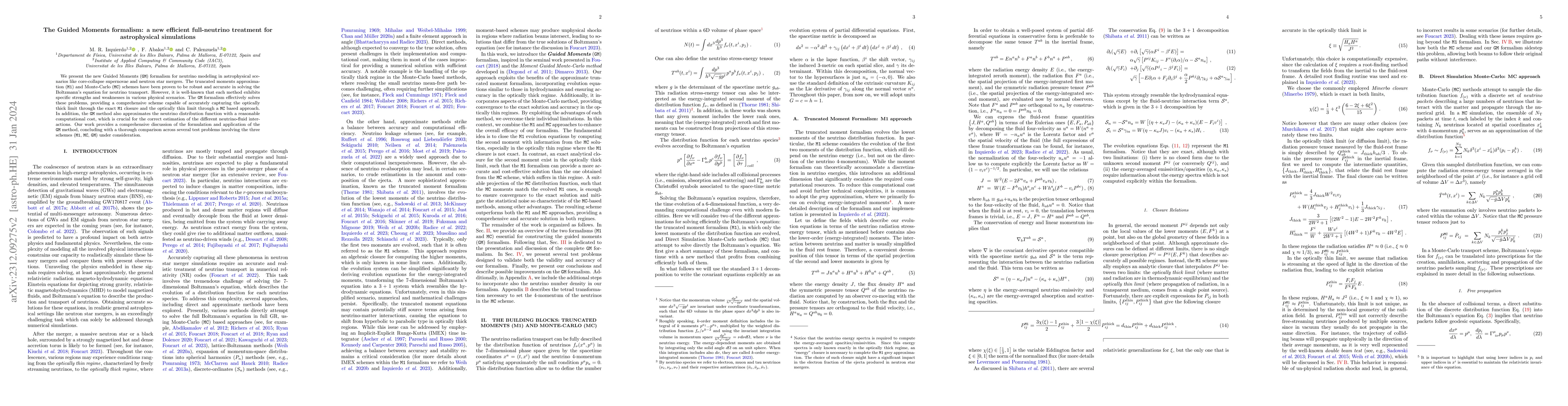 Thumbnail for The Guided Moments formalism: a new efficient full-neutrino treatment
  for astrophysical simulations