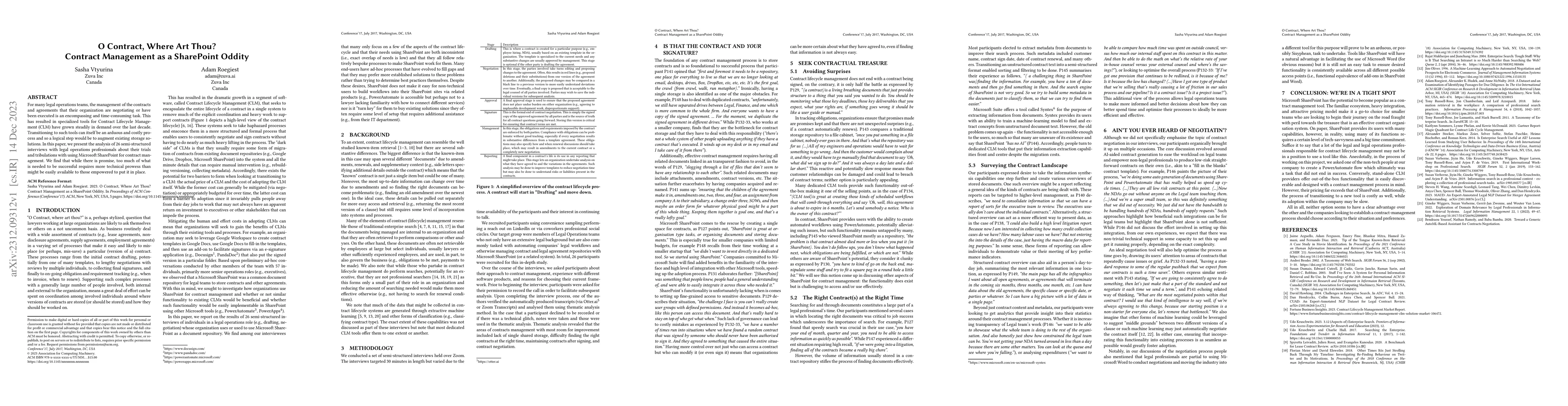 Thumbnail for O Contract, Where Art Thou? Contract Management as a SharePoint Oddity