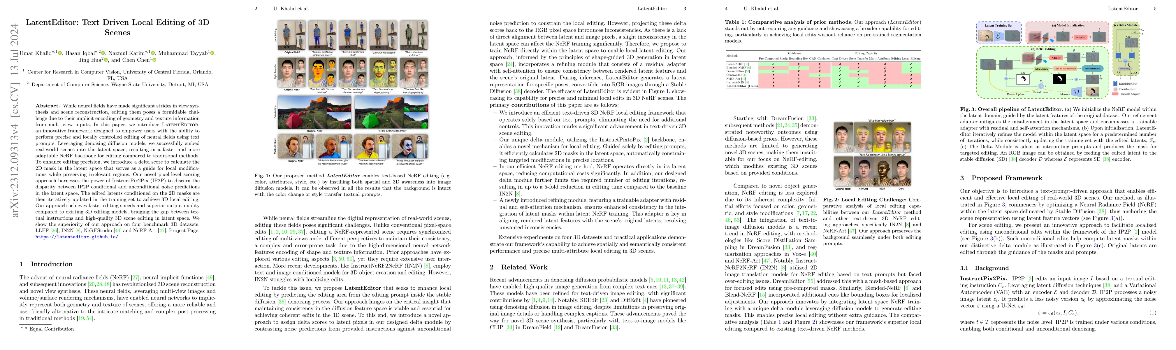 Thumbnail for LatentEditor: Text Driven Local Editing of 3D Scenes