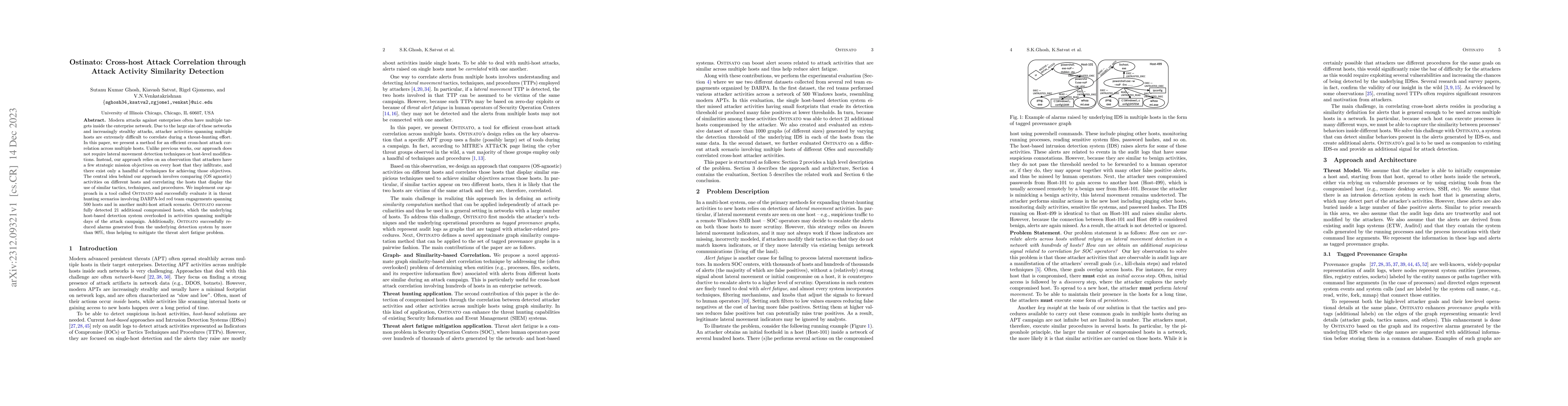 Thumbnail for OSTINATO: Cross-host Attack Correlation Through Attack Activity
  Similarity Detection