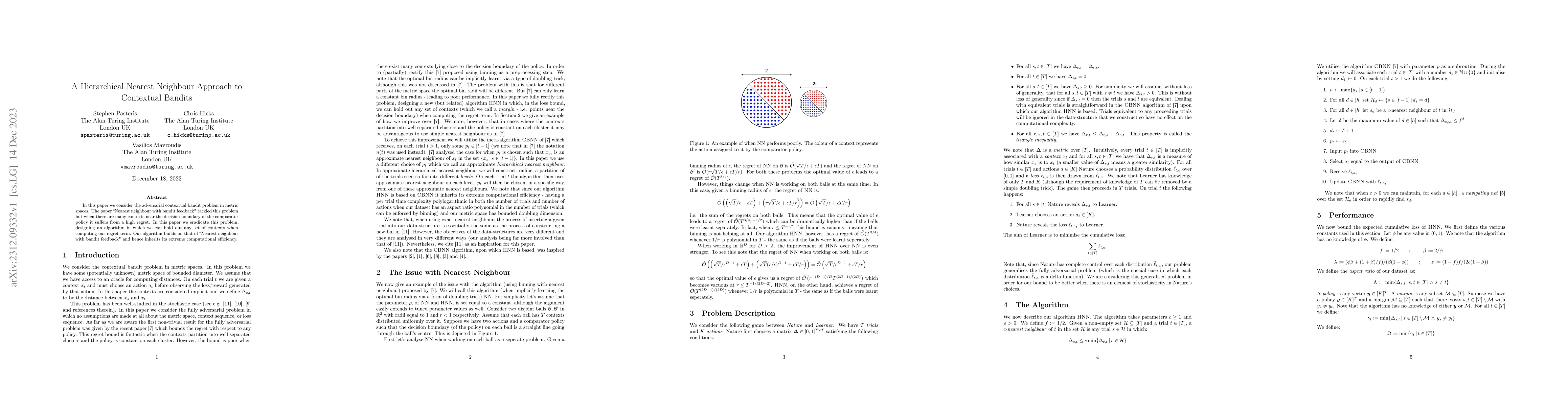 Thumbnail for A Hierarchical Nearest Neighbour Approach to Contextual Bandits
