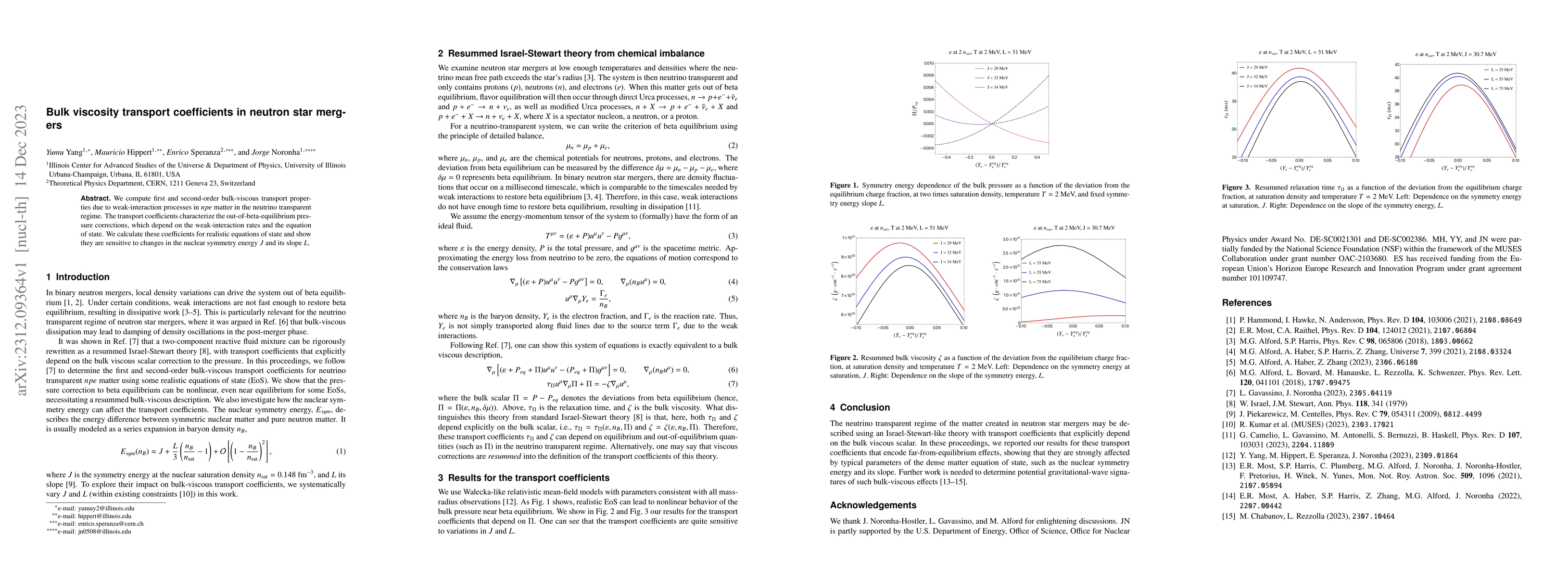 Thumbnail for Bulk viscosity transport coefficients in neutron star mergers