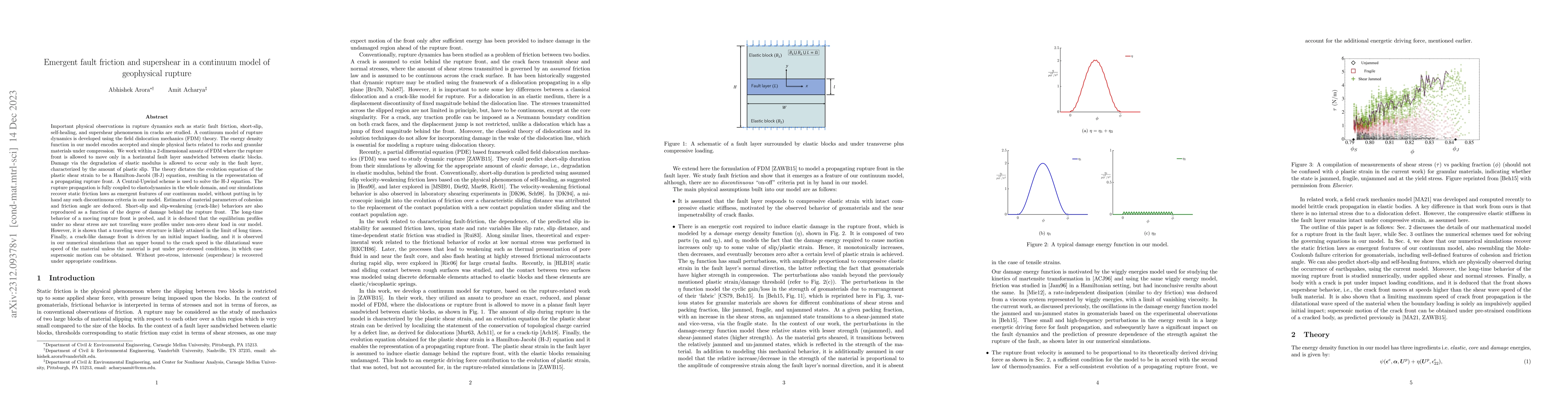 Thumbnail for Emergent fault friction and supershear in a continuum model of
  geophysical rupture