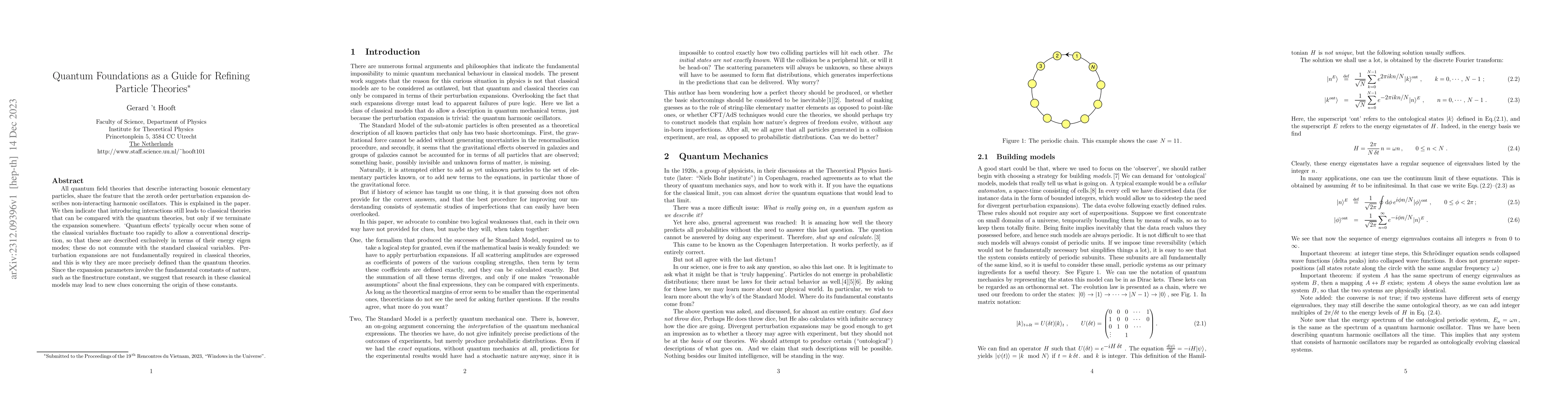 Thumbnail for Quantum Foundations as a Guide for Refining Particle Theories