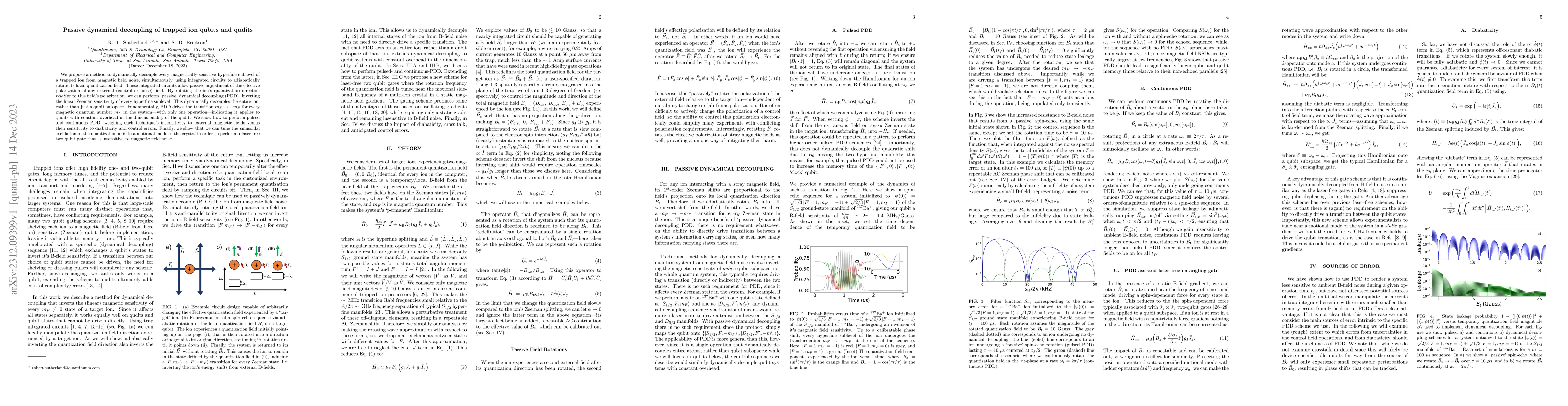 Thumbnail for Passive dynamical decoupling of trapped ion qubits and qudits