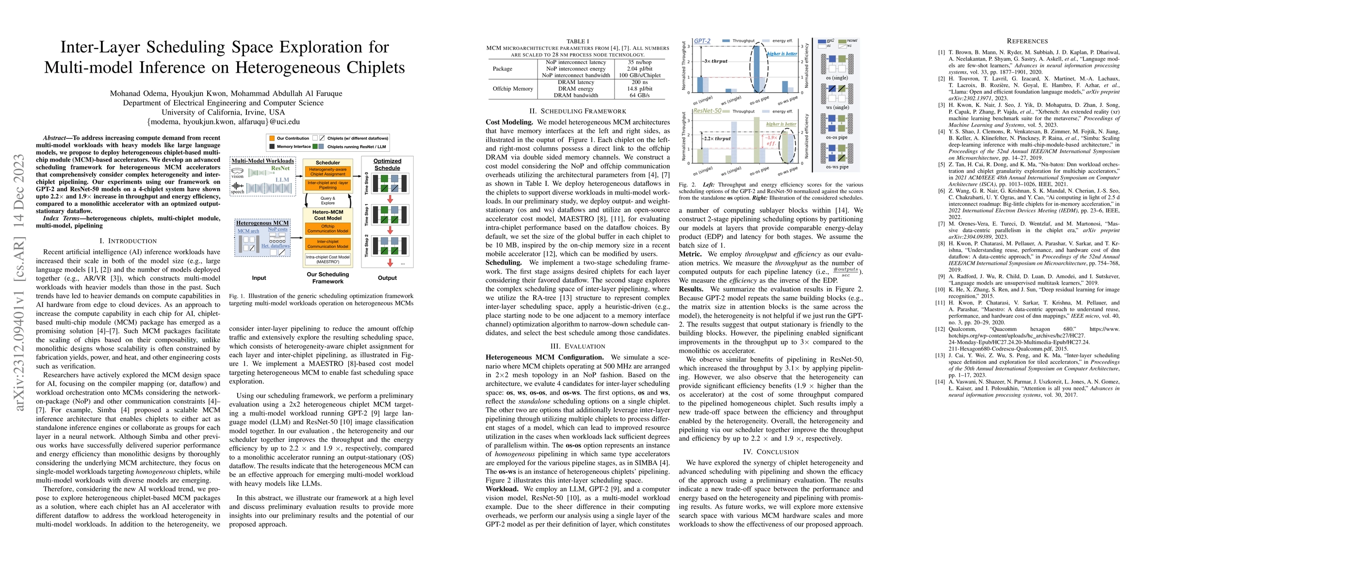 Thumbnail for Inter-Layer Scheduling Space Exploration for Multi-model Inference on
  Heterogeneous Chiplets