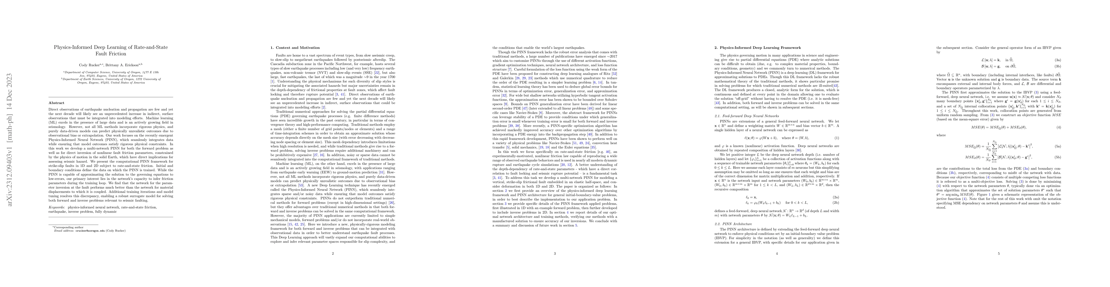 Thumbnail for Physics-Informed Deep Learning of Rate-and-State Fault Friction