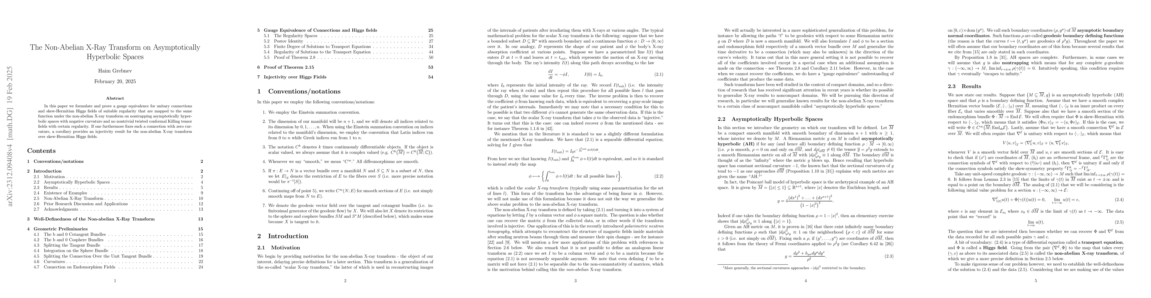 Thumbnail for The Non-Abelian X-Ray Transform on Asymptotically Hyperbolic Spaces