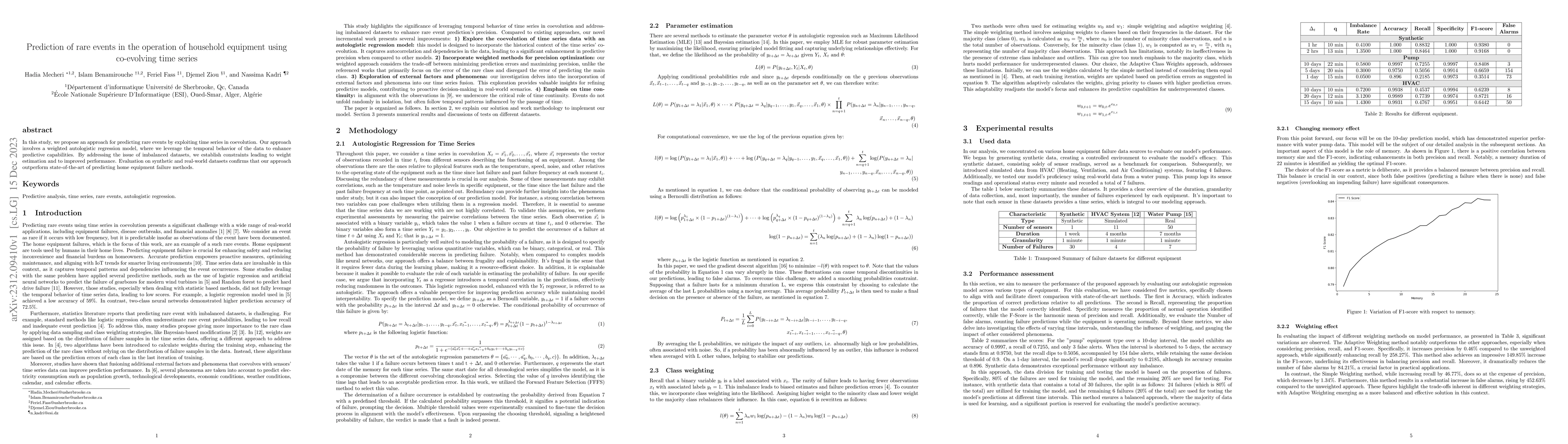 Thumbnail for Prediction of rare events in the operation of household equipment using
  co-evolving time series