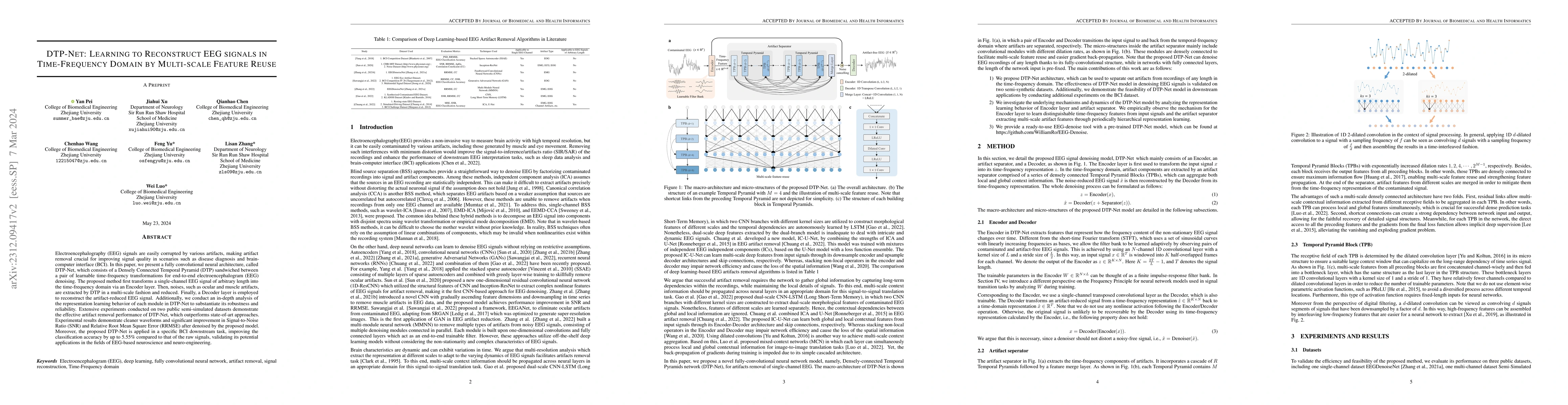 Thumbnail for DTP-Net: Learning to Reconstruct EEG signals in Time-Frequency Domain by
  Multi-scale Feature Reuse