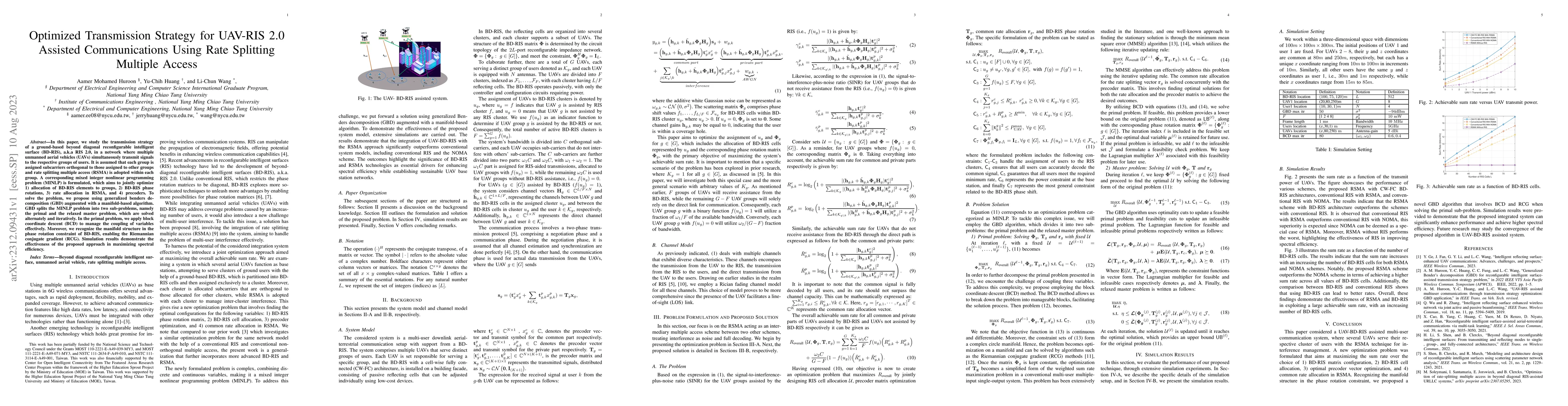 Thumbnail for Optimized Transmission Strategy for UAV-RIS 2.0 Assisted Communications
  Using Rate Splitting Multiple Access