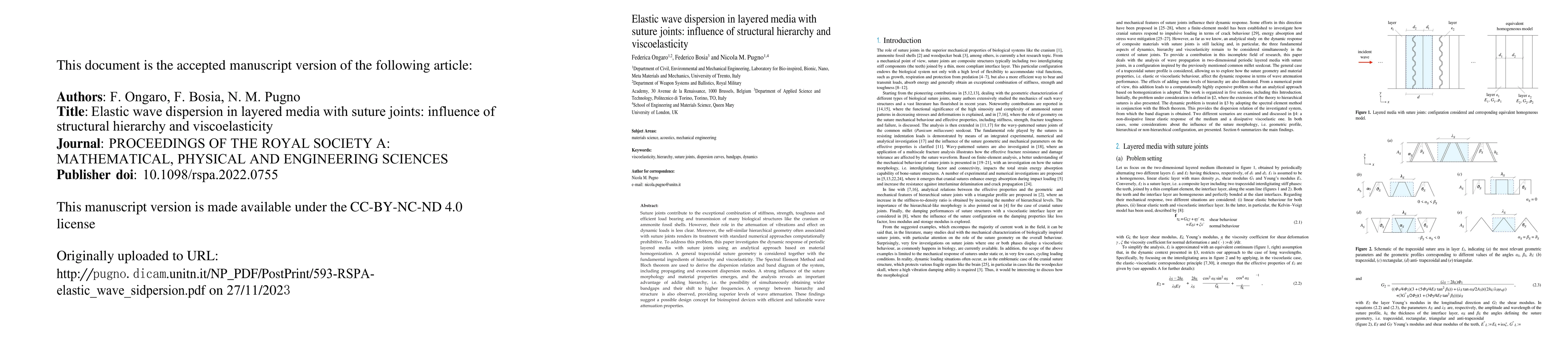 Thumbnail for Elastic wave dispersion in layered media with suture joints: influence
  of structural hierarchy and viscoelasticity