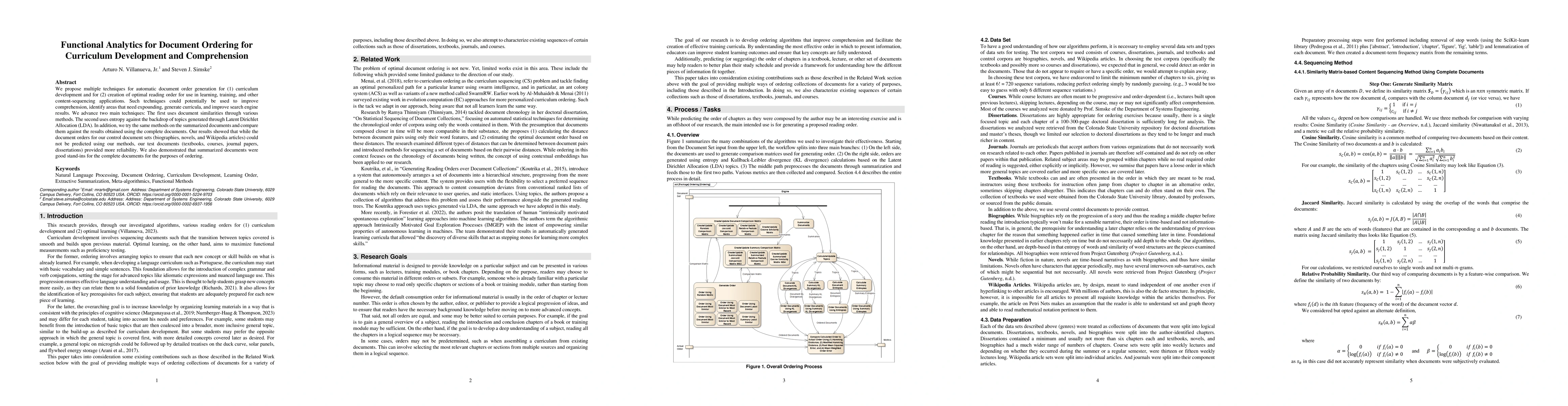 Thumbnail for Functional Analytics for Document Ordering for Curriculum Development
  and Comprehension