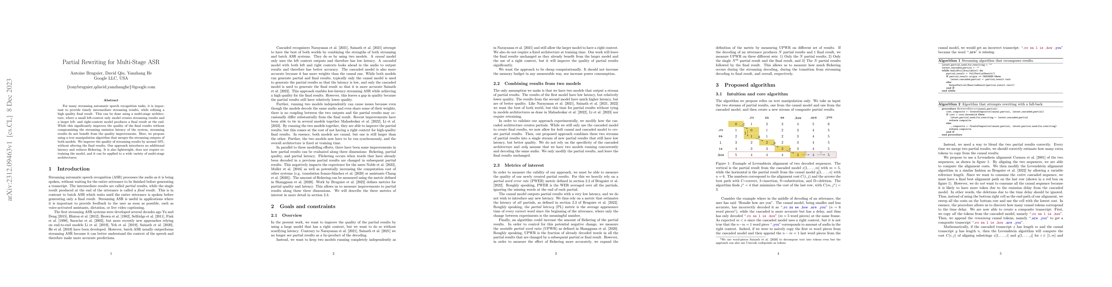 Thumbnail for Partial Rewriting for Multi-Stage ASR