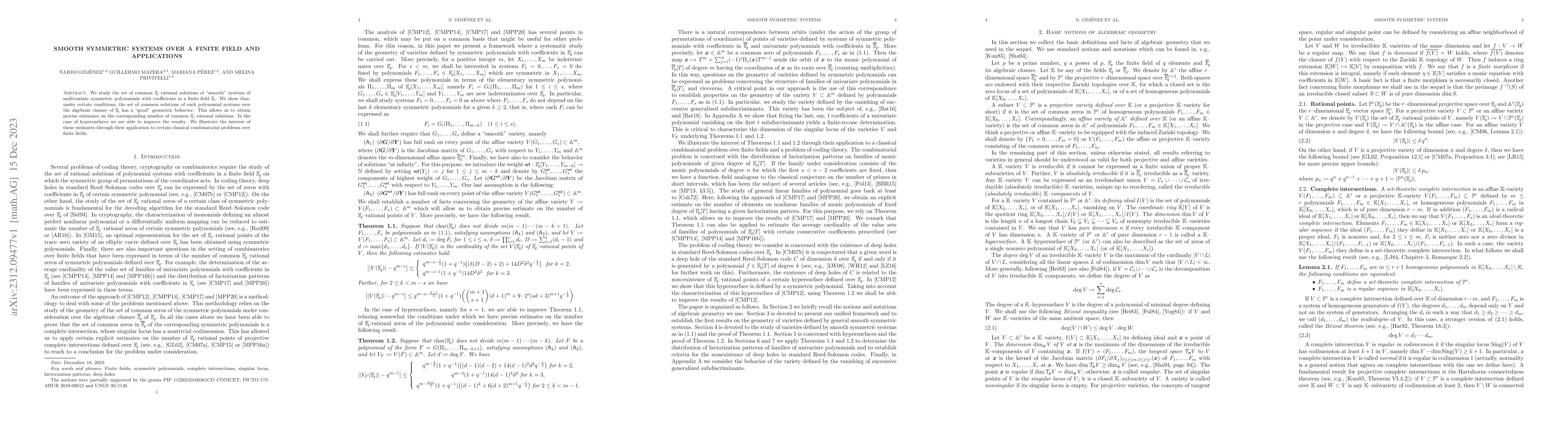 Thumbnail for Smooth symmetric systems over a finite field and applications