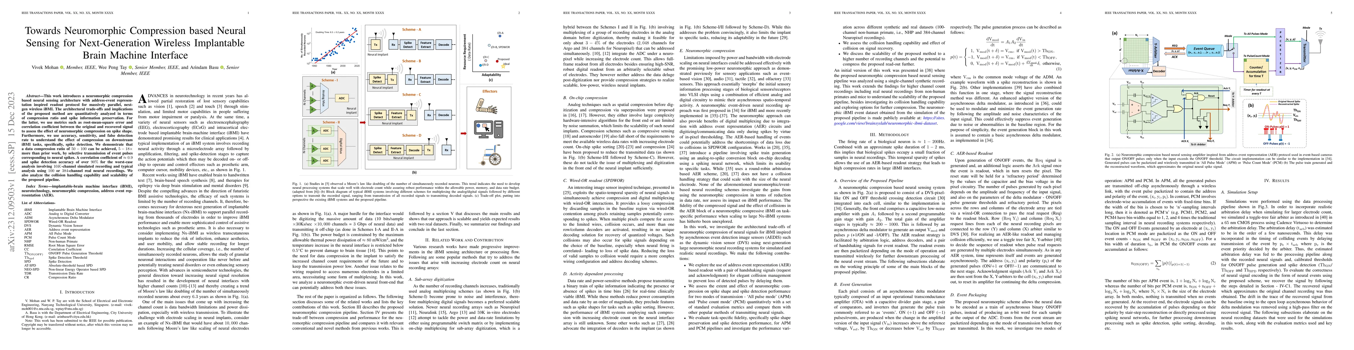 Thumbnail for Towards Neuromorphic Compression based Neural Sensing for
  Next-Generation Wireless Implantable Brain Machine Interface