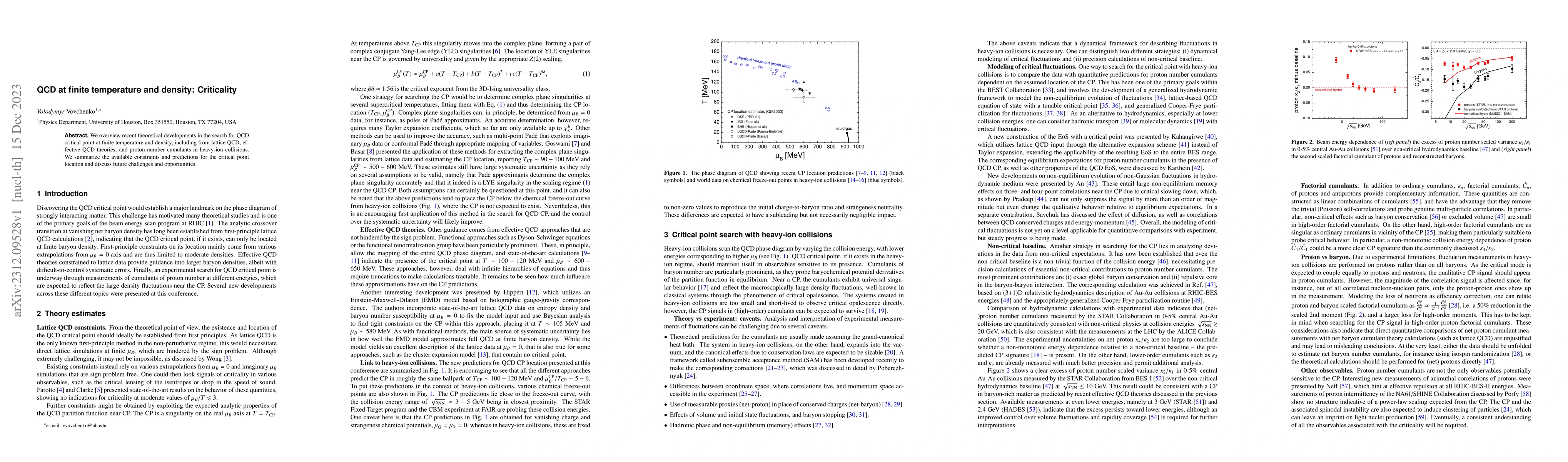 Thumbnail for QCD at finite temperature and density: Criticality