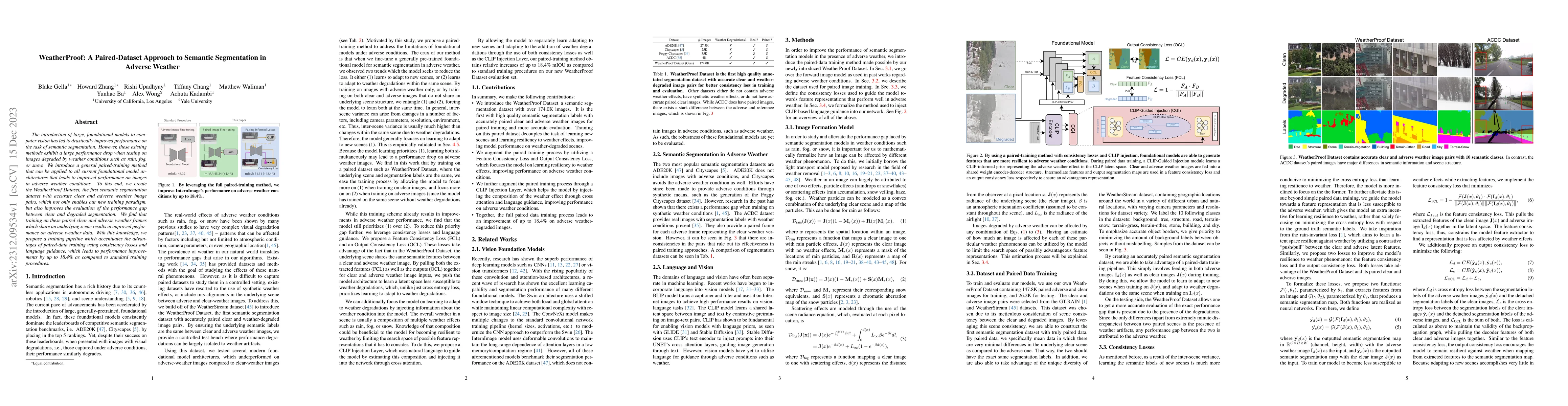 Thumbnail for WeatherProof: A Paired-Dataset Approach to Semantic Segmentation in
  Adverse Weather