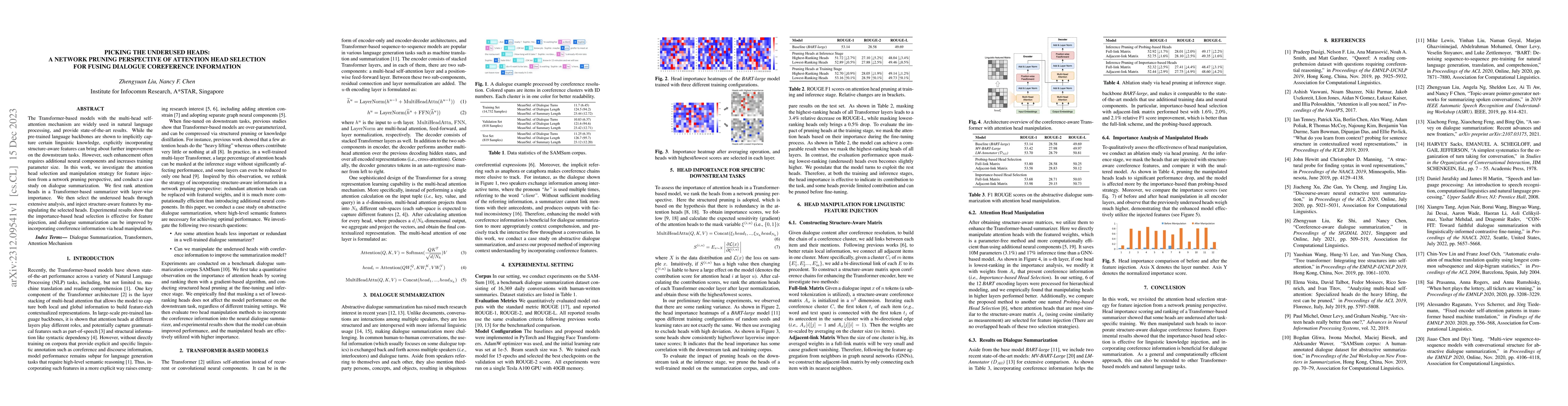 Thumbnail for Picking the Underused Heads: A Network Pruning Perspective of Attention
  Head Selection for Fusing Dialogue Coreference Information