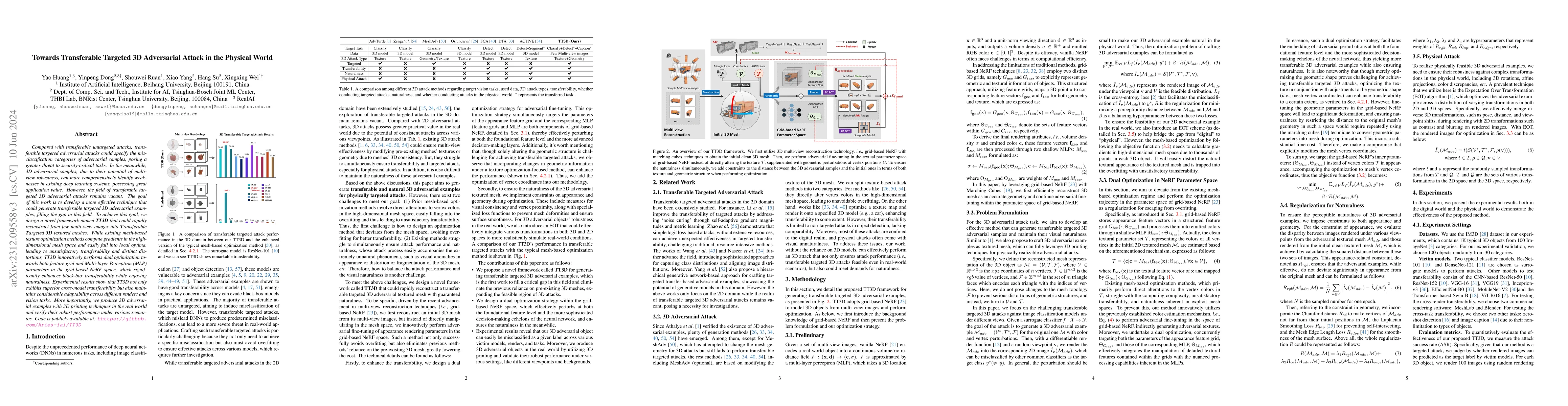 Thumbnail for Towards Transferable Targeted 3D Adversarial Attack in the Physical
  World