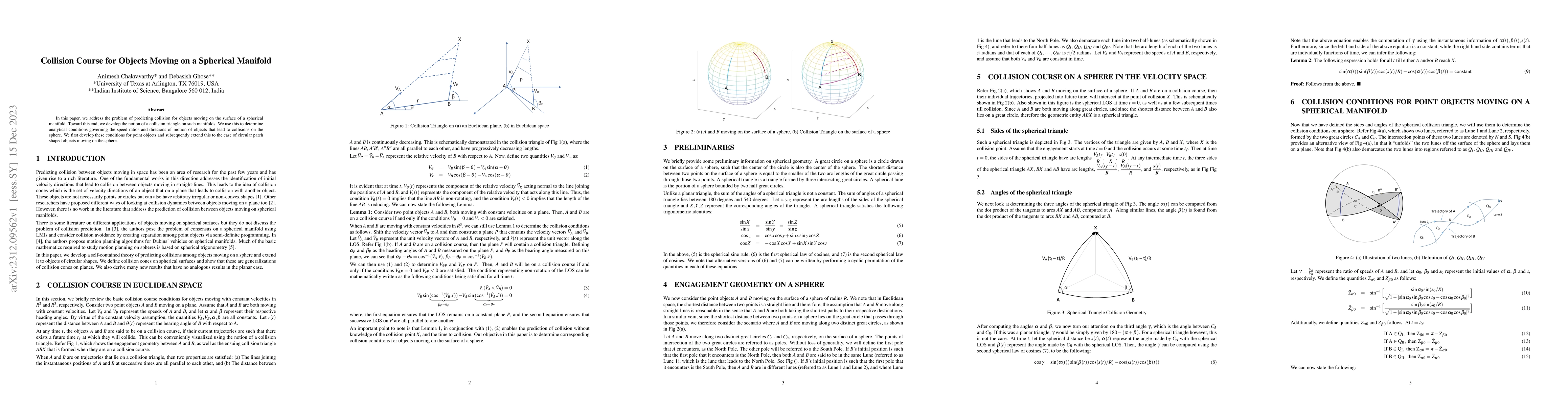 Thumbnail for Collision Course for Objects Moving on a Spherical Manifold