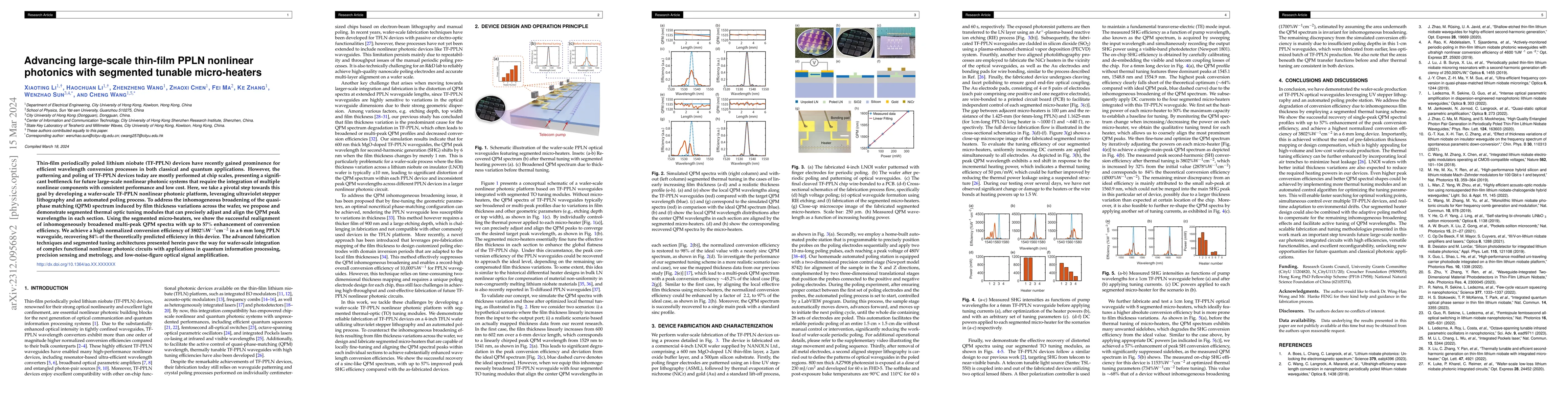 Thumbnail for Advancing large-scale thin-film PPLN nonlinear photonics with segmented
  tunable micro-heaters
