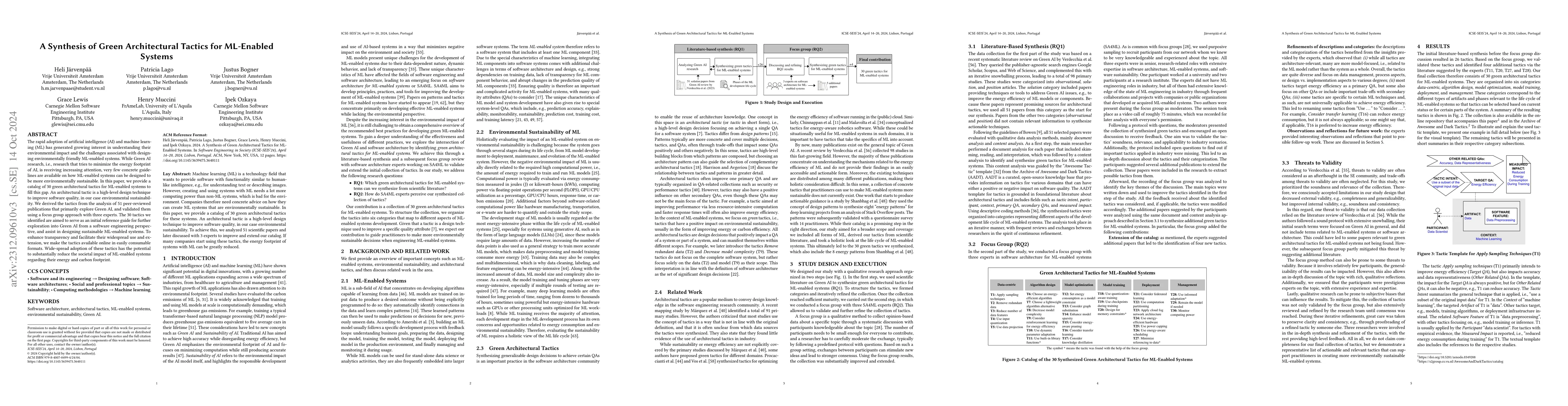 Thumbnail for A Synthesis of Green Architectural Tactics for ML-Enabled Systems