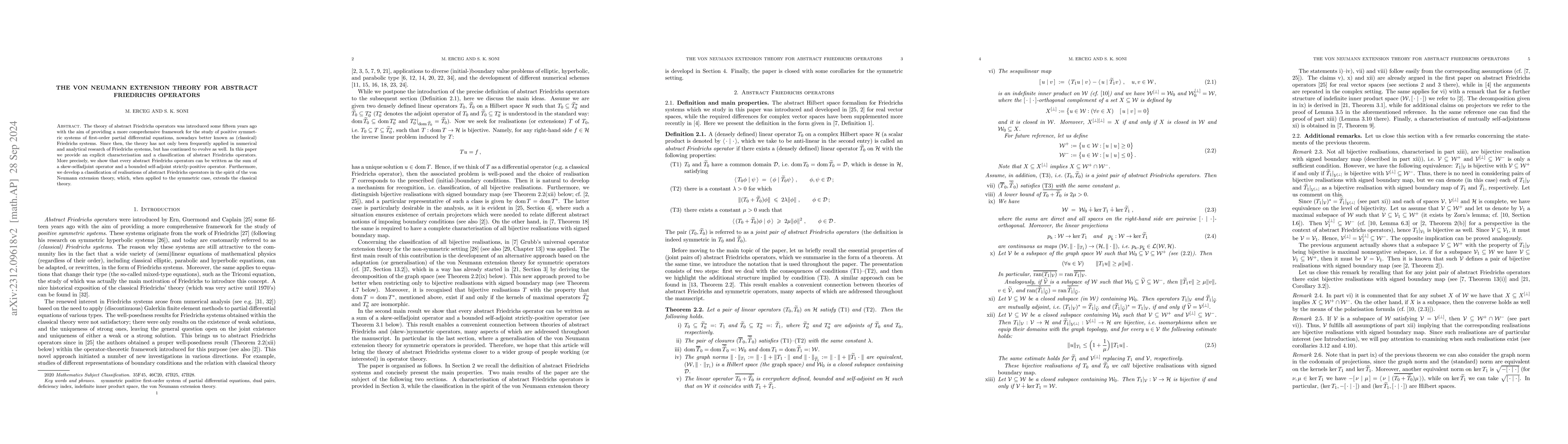 Thumbnail for The von Neumann extension theory for abstract Friedrichs operators