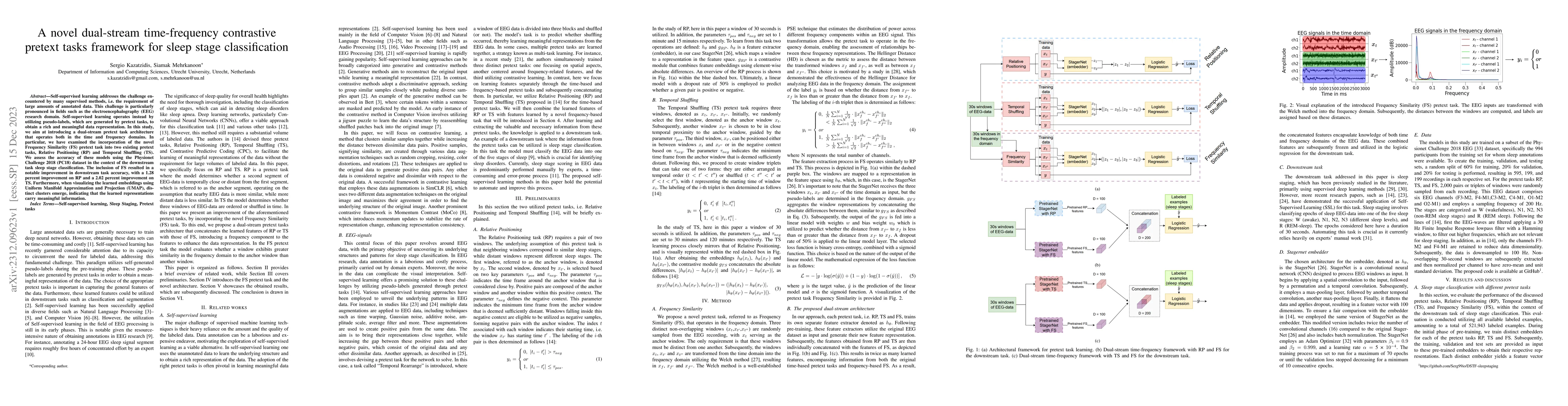 Thumbnail for A novel dual-stream time-frequency contrastive pretext tasks framework
  for sleep stage classification