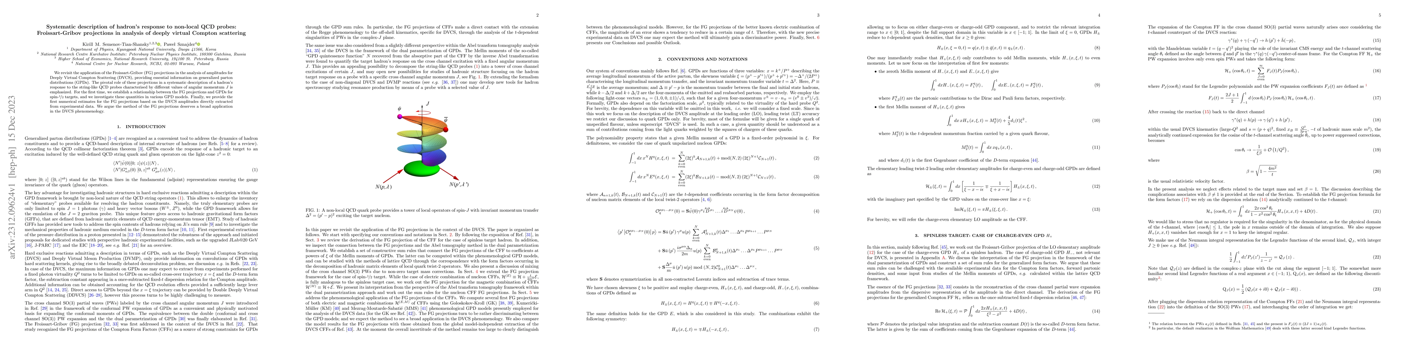 Thumbnail for Systematic description of hadron's response to non-local QCD probes:
  Froissart-Gribov projections in analysis of deeply virtual Compton scattering