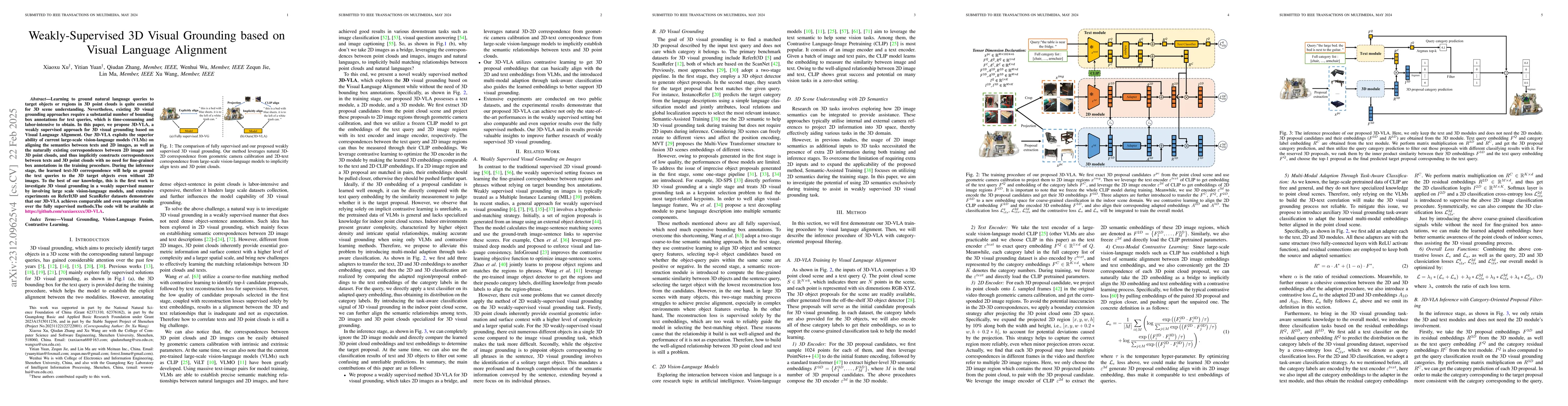 Thumbnail for Weakly-Supervised 3D Visual Grounding based on Visual Linguistic
  Alignment