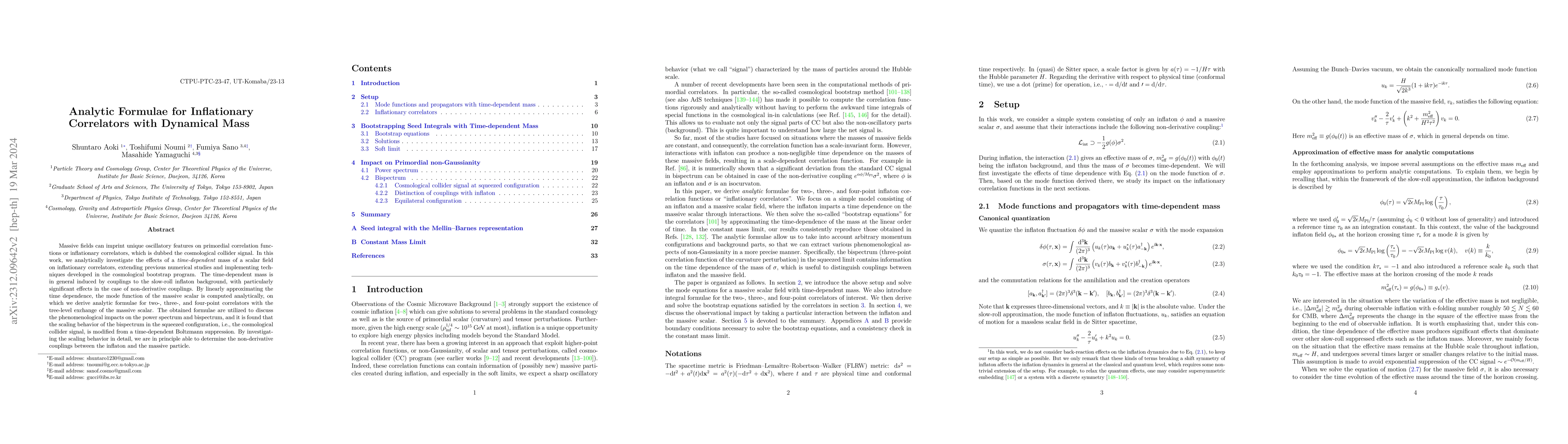 Thumbnail for Analytic Formulae for Inflationary Correlators with Dynamical Mass