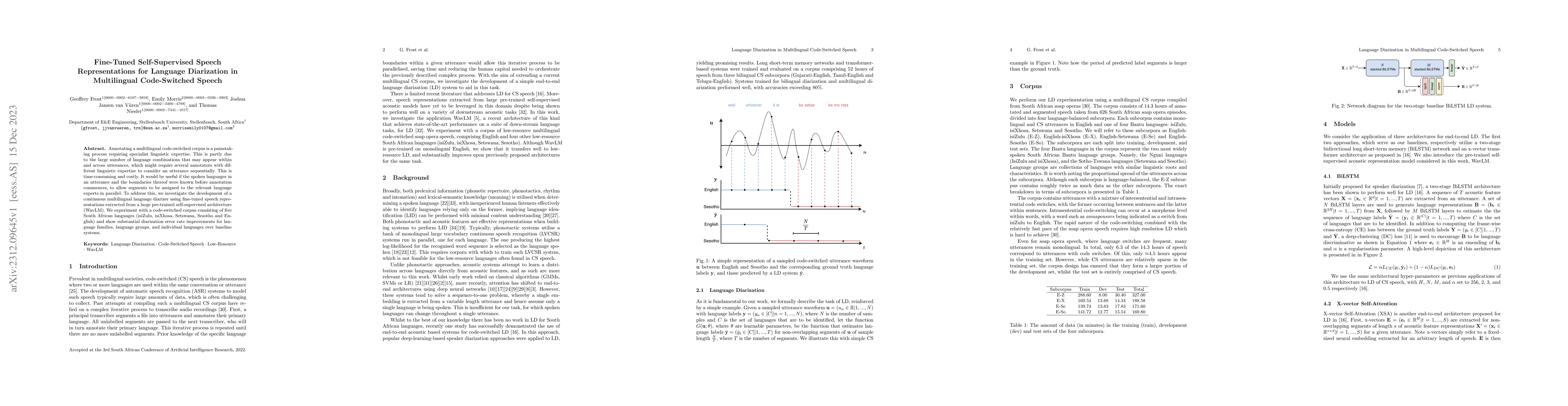 Thumbnail for Fine-Tuned Self-Supervised Speech Representations for Language
  Diarization in Multilingual Code-Switched Speech